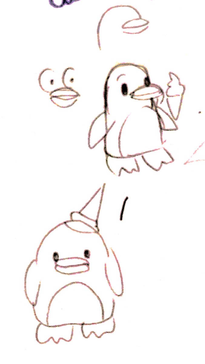 資料無しで描いたペンギンと資料有りで描いたペンギン 
