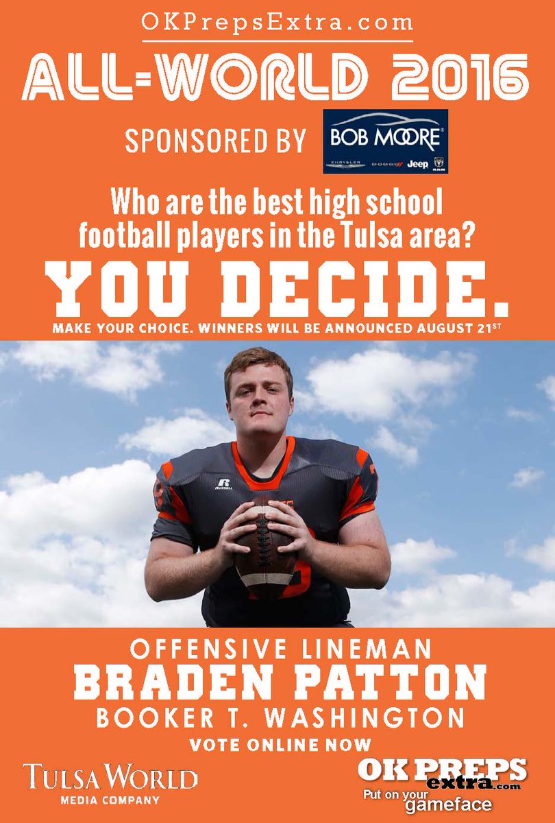 okprepsextra's tweet photo. No. 1 @notbradenpatton &amp; No. 2 @Shaquil_OWill are a few thousand votes apart. Vote: https://t.co/OGQy919ygY #okpreps https://t.co/hku2oe9eV3