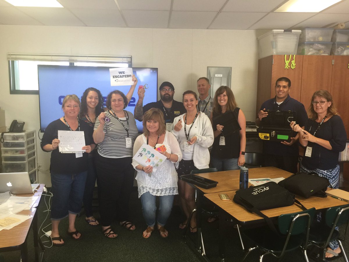 MathButler's tweet photo. Record times for both groups w @breakoutEDU and @MsVenturino #cuerockstar #vista

Participants want more. https://t.co/nvsdGJNxhm