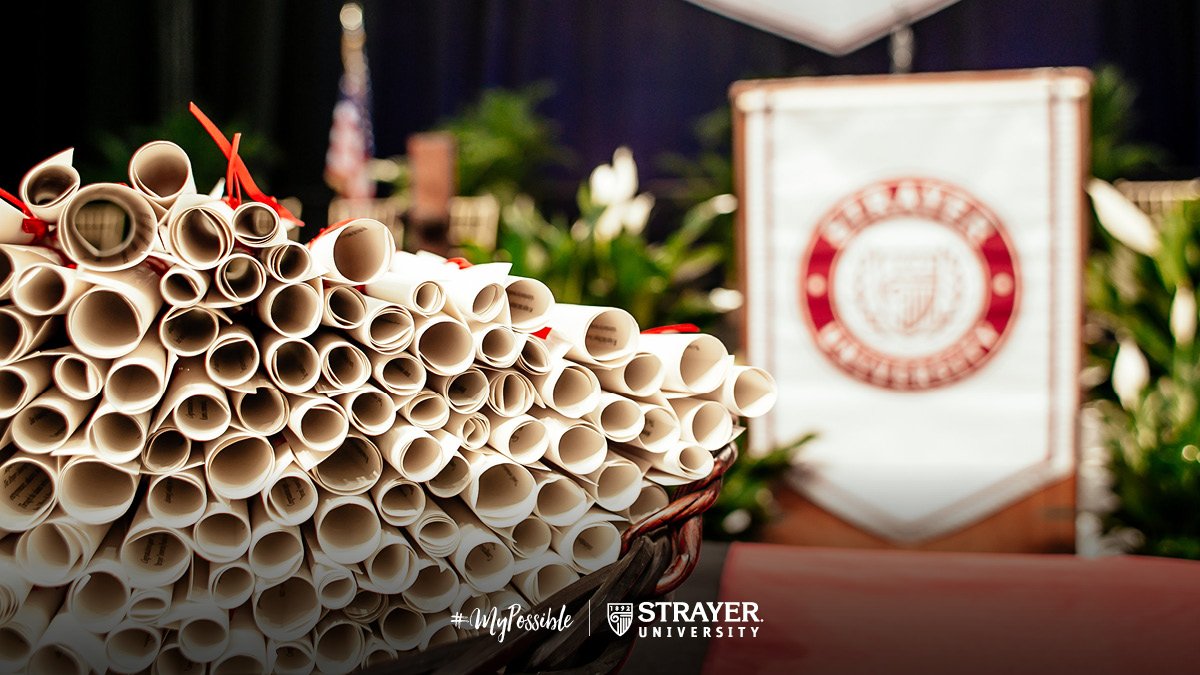 StrayerU's tweet photo. #MyPossible…getting all set for graduation! https://t.co/bLjZYwgOzL #Graduation #StrayerSuccess #StrayerUniversity https://t.co/UuD0deF1cQ