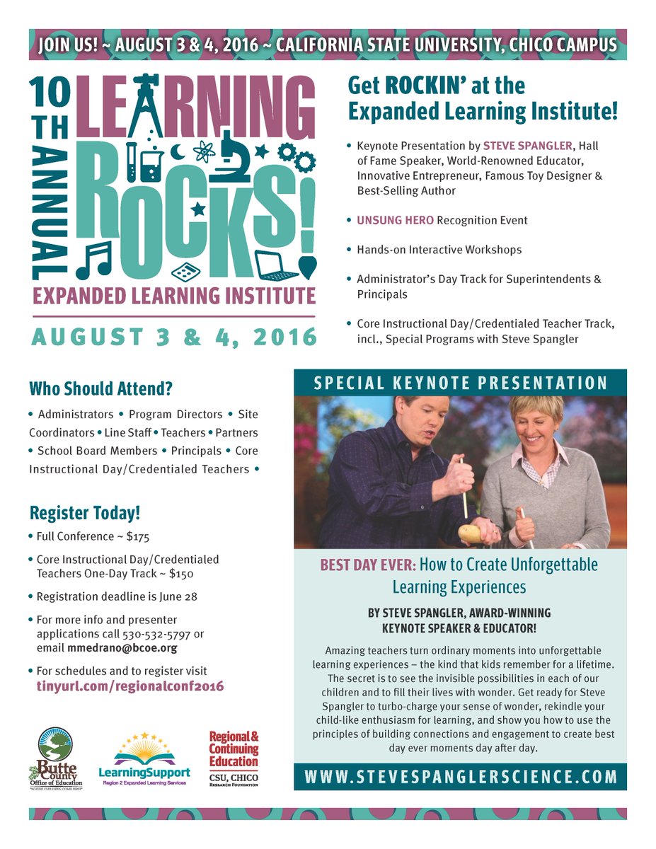 Learning Rocks! Expanded Learning Institute! Only 8 days left to register! Register now! tinyurl.com/regionalconf20…