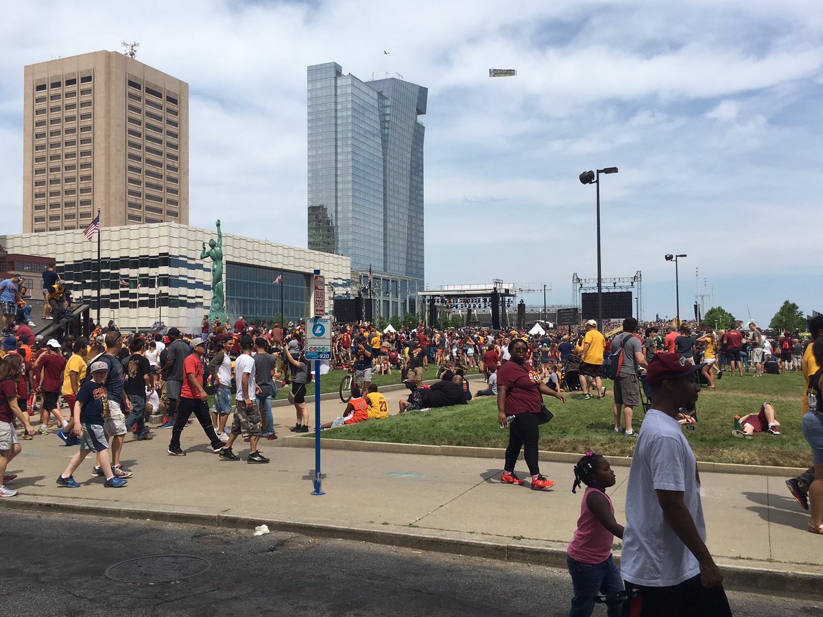 RainbowRunCLE's tweet photo. Crazy day downtown! #LetsGoCavs https://t.co/MOxraM85Al