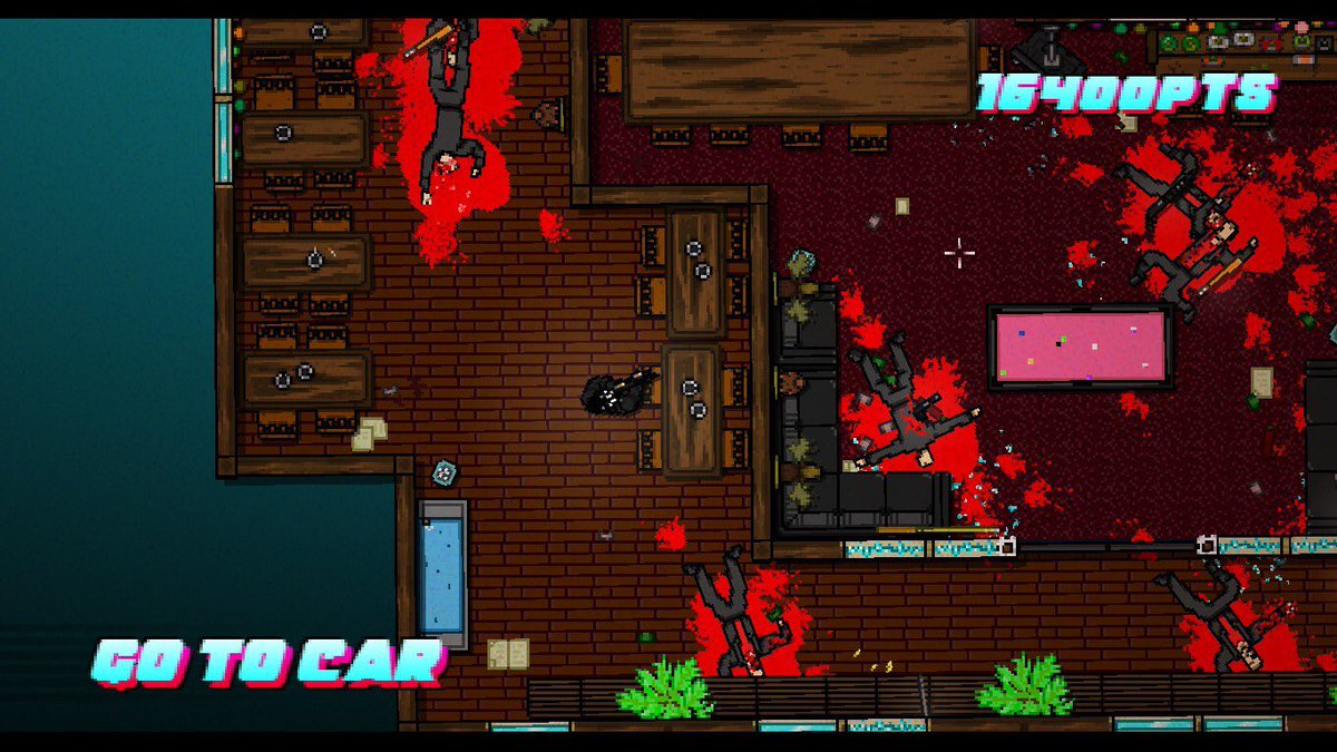 devolverdigital's tweet photo. Hotline Miami 2 is 75% off and comes with the new level editor and Steam Workshop support! https://t.co/w2gf9YfPQI https://t.co/MvP3xgZ9pp