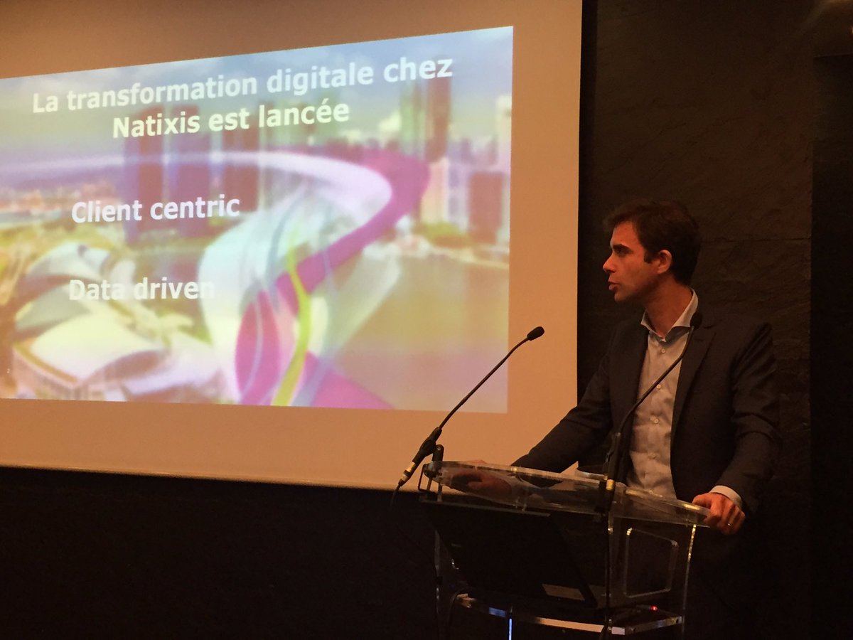 natixis's tweet photo. "La transformation digitale chez Natixis est lancée autour des axes : client centric, Data driven" #AssurTech2016 https://t.co/pNF4MD85CH