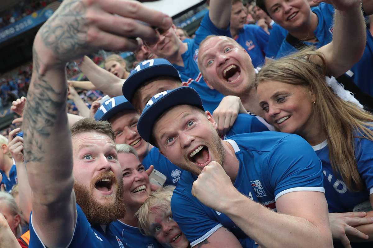Epic celebrations. Well played, Iceland! #EURO2016 #ISL