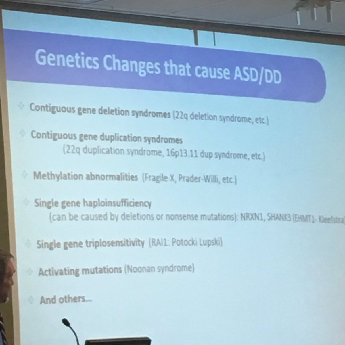 aishuarjun's tweet photo. #Genetic changes that cause #autismspectrumdisorders & #developmentaldelays- Dr. Peiffer from #Lineagen @GeneticsIL https://t.co/ogjRZJHnUT