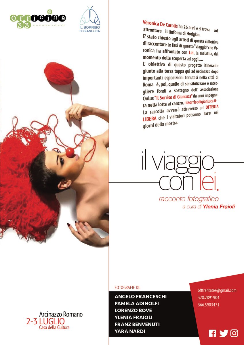 officina_33's tweet photo. Mostra fotografica #ilviaggioconlei #arcinazzoromano 2 e 3 luglio piazza Santa Lucia #campagnadisensibilizzazione https://t.co/cqbwiIC08M