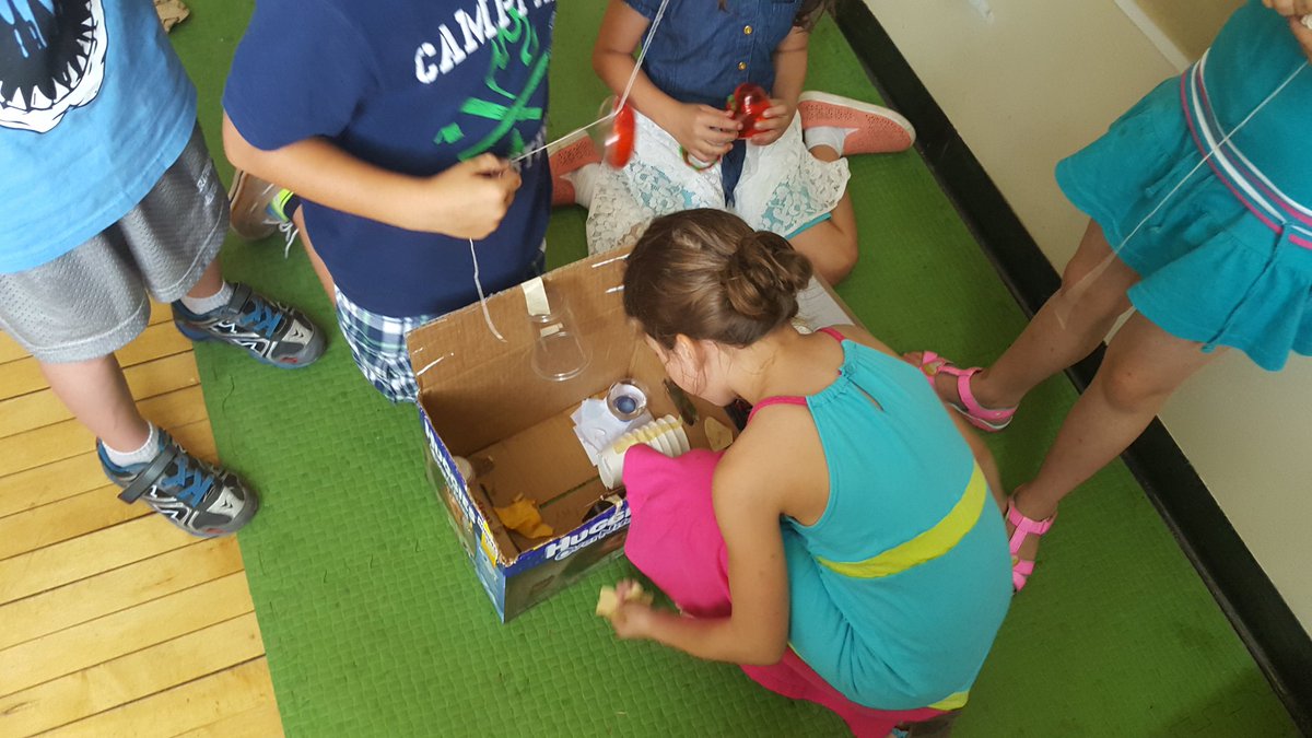 M_Sheane's tweet photo. Students building a mouse-house for our friend Éclair Mystère. @GilesCondors https://t.co/muj4Fl0Ezz
