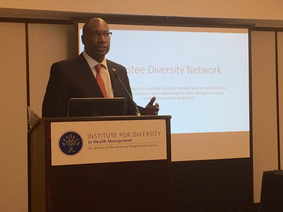 IFD_AHA's tweet photo. @ahahospitals Board Trustee launches Trustee Diversity Network at #IFD2016 conference sponsored by @WittKieffer https://t.co/b8Qo90QhiP