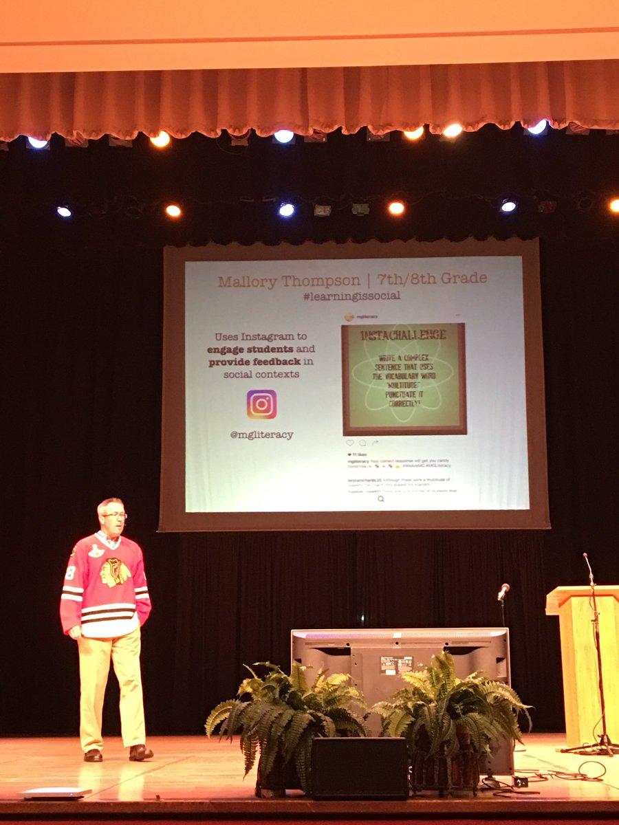 MissTechTravis's tweet photo. @_nathandavidson sharing @MGLiteracy instachallenge during his keynote! #WeAreMG #elead2016 https://t.co/ObLwhcNHSN