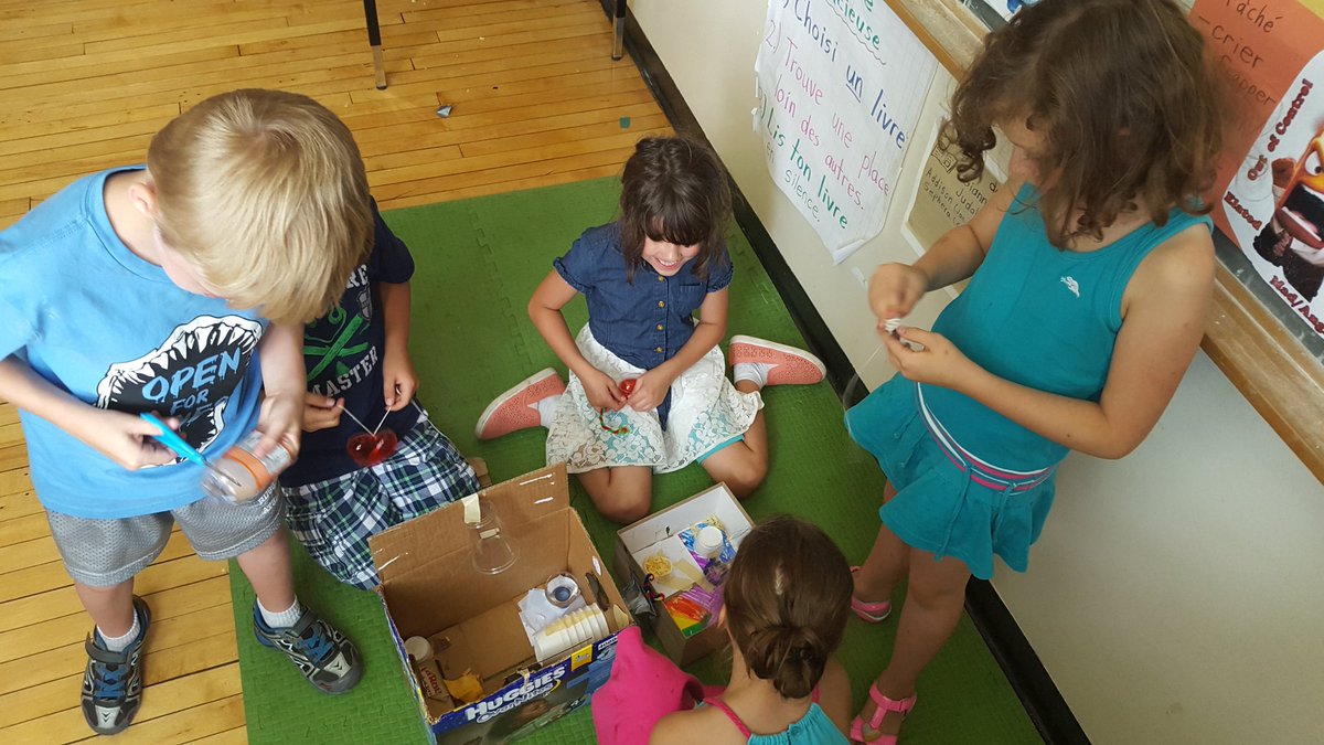 M_Sheane's tweet photo. Students building a mouse-house for our friend Éclair Mystère. @GilesCondors https://t.co/muj4Fl0Ezz