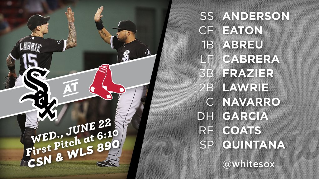 Chicago White Sox on Twitter "Tonight's SoxGameDay starters…