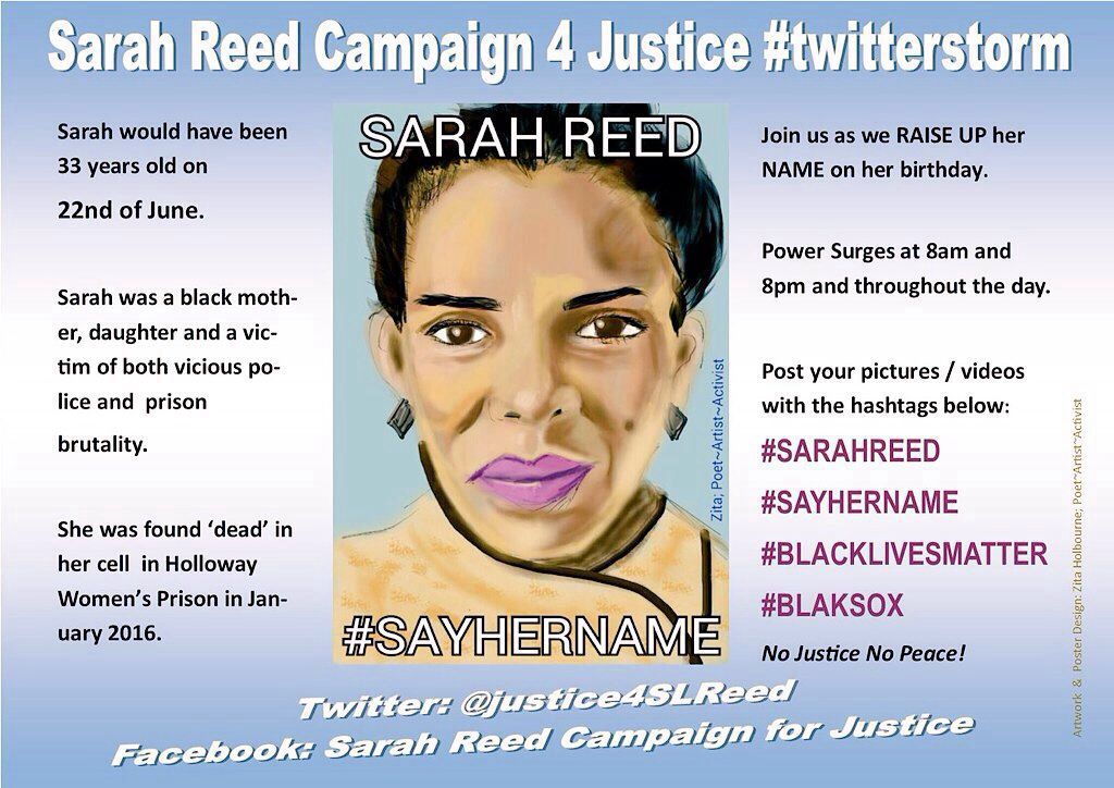 #SayHerName  #SarahReed #blacklivesmatter #blacksox