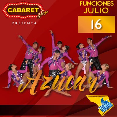 Colboletos's tweet photo. Vuelve #CABARETSALSASHOW #AZUCAR 
Fecha: Sábado, 16 y 30 de Julio
Hora: 09:00 PM
Info: (2) 661 1111 https://t.co/2TMYAltz7h