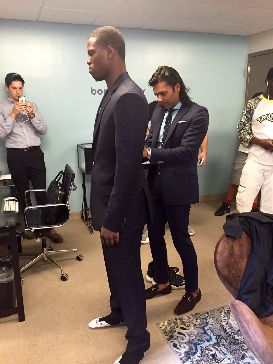 The pride of Coney Island and #SHUBB Isaiah Whitehead getting suited and booted for tomorrow's #NBADraft #hallin