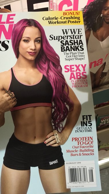 picked up some reading material for my flight ✌?️ @SashaBanksWWE #LegitBoss @mandfhers @muscle_fitness