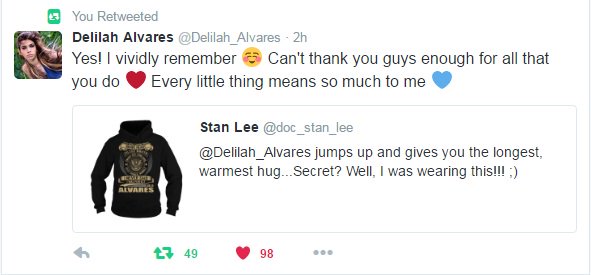 doc_stan_lee's tweet photo. Okay, now I'm officially jumping around like a teen over this!!! Thank you for this @Delilah_Alvares :) x https://t.co/OVC3VUHxso