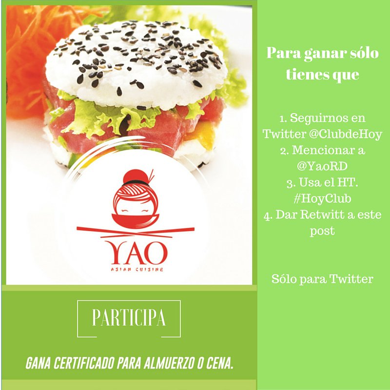 ClubdeHoy's tweet photo. Sigue las bases y gana!
1. Seguirnos en Twitter
2. Mencionar a Yao en Twitter
3. Usa el HT. #HoyClub
4. Dar Retwitt https://t.co/AkhDSolFGi