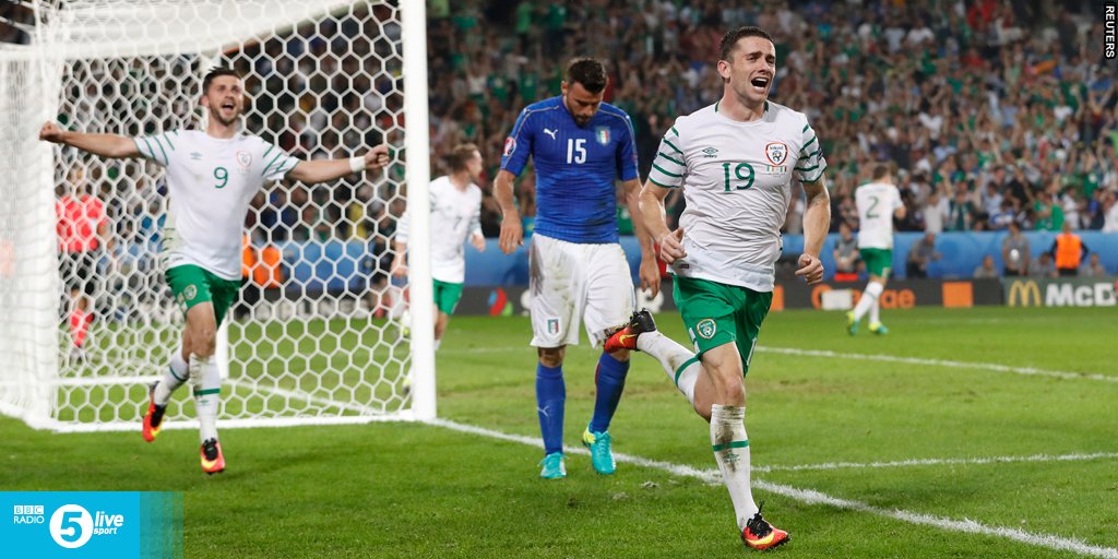 1994: Ray Houghton: #IRL 1-0 #ITA

2016: Robbie Brady: #IRL 1-0 #ITA

He'll never have to buy a drink again.
#ITAIRL