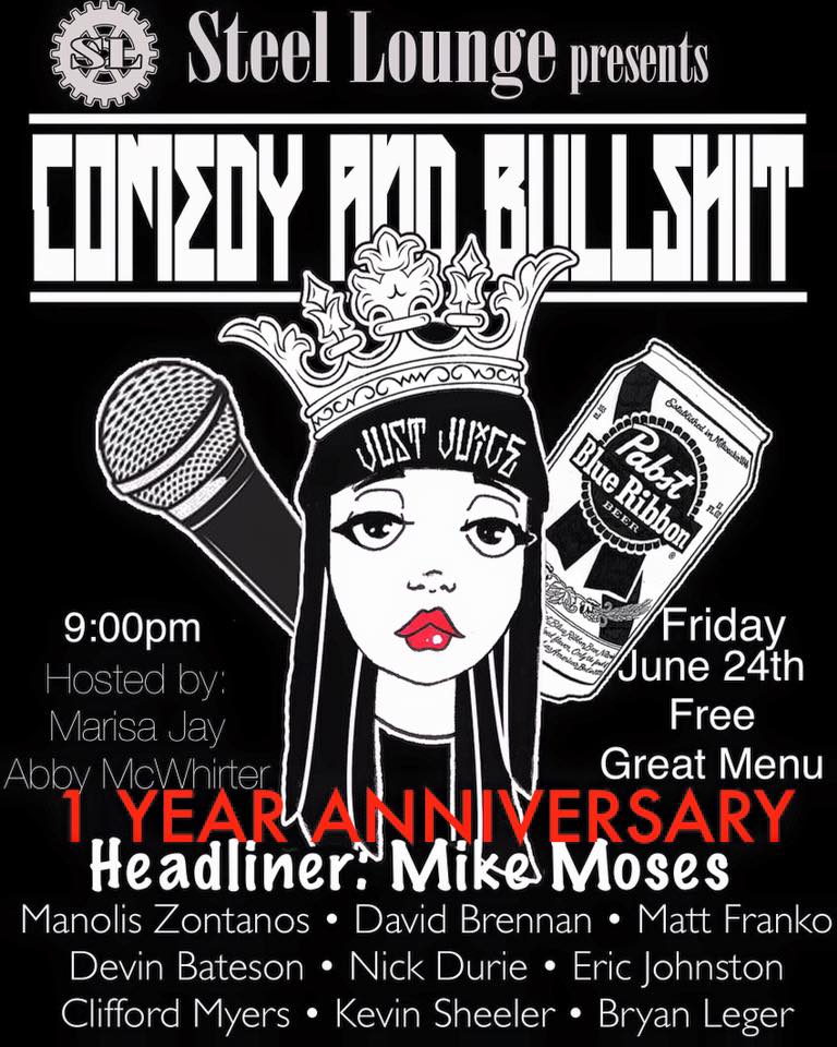 Comedy &amp; Bullshit <a href="/steel_lounge/">Steel Lounge</a> celebrates its 1 year anniversary Friday: facebook.com/events/2978192…