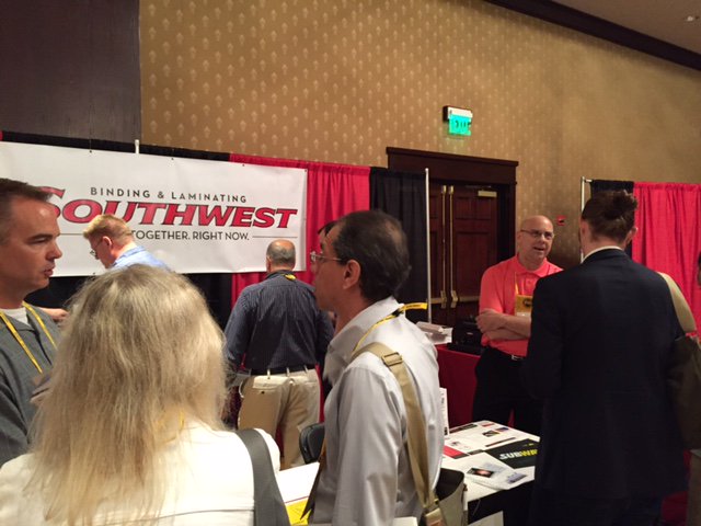 swplastic's tweet photo. #IPMA16 Customer just sent us pic of @swplastic in #312.  Looks busy! Magnetic laminating pouches? We got 'em https://t.co/3pQfQ8tfjD