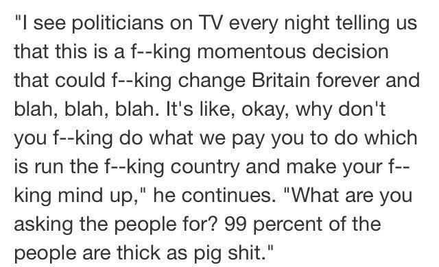 musicbizworld's tweet photo. Noel Gallagher. Good on Brexit. https://t.co/xTZXVA3X8C