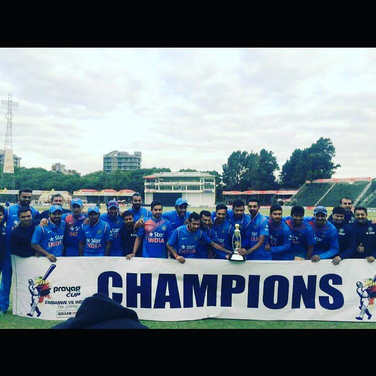 Great comeback #TeamIndia..Great feeling after winning the series #INDvsZIM