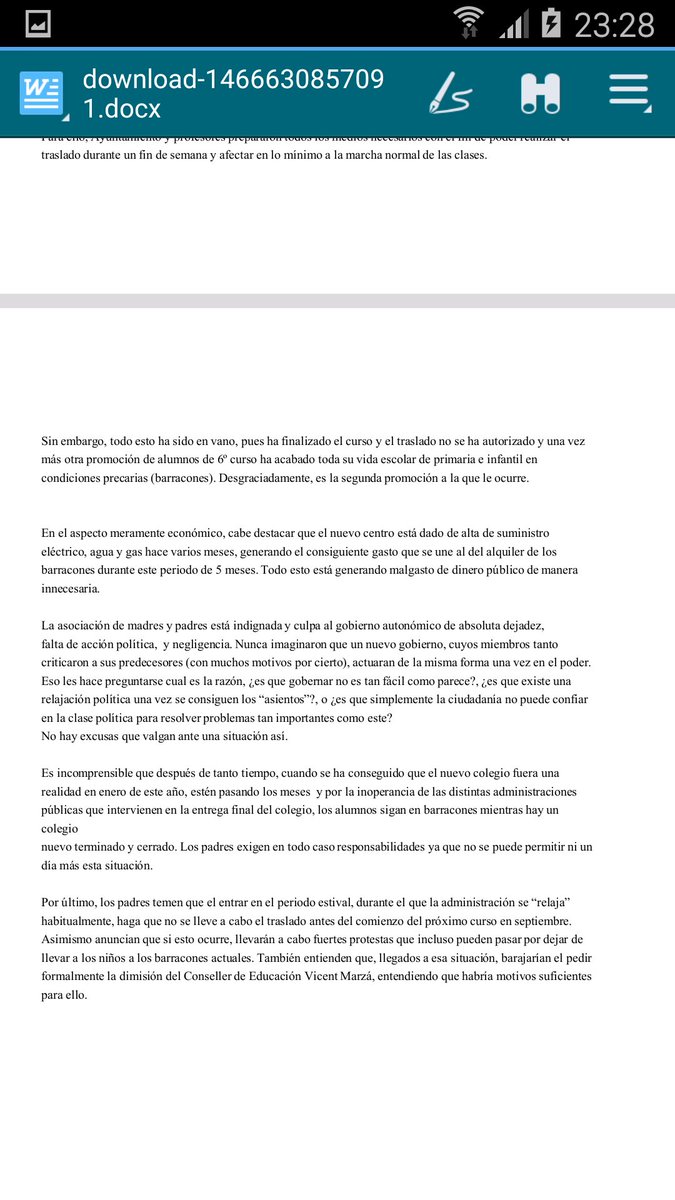 AMPARosaSerrano's tweet photo. Nota de prensa ante el hecho de no haberse producido el traslado al colegio nuevo, acabado desde enero. https://t.co/FXUJ6RdhvR