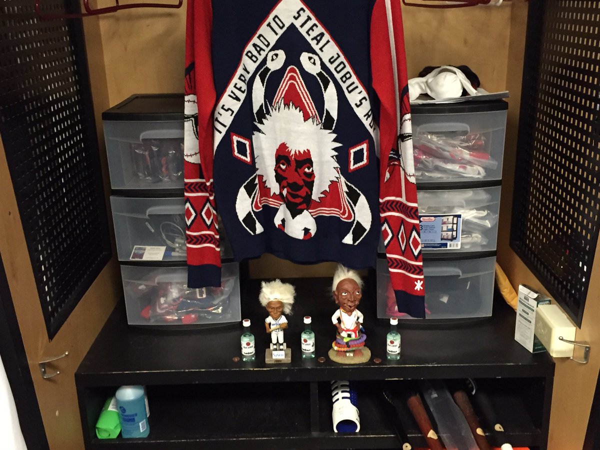 CBSSportsMLB's tweet image. LOOK: Indians build a shrine to Jobu from 'Major League' in their clubhouse cbsprt.co/28Qn422 (Pic: @hoynsie)