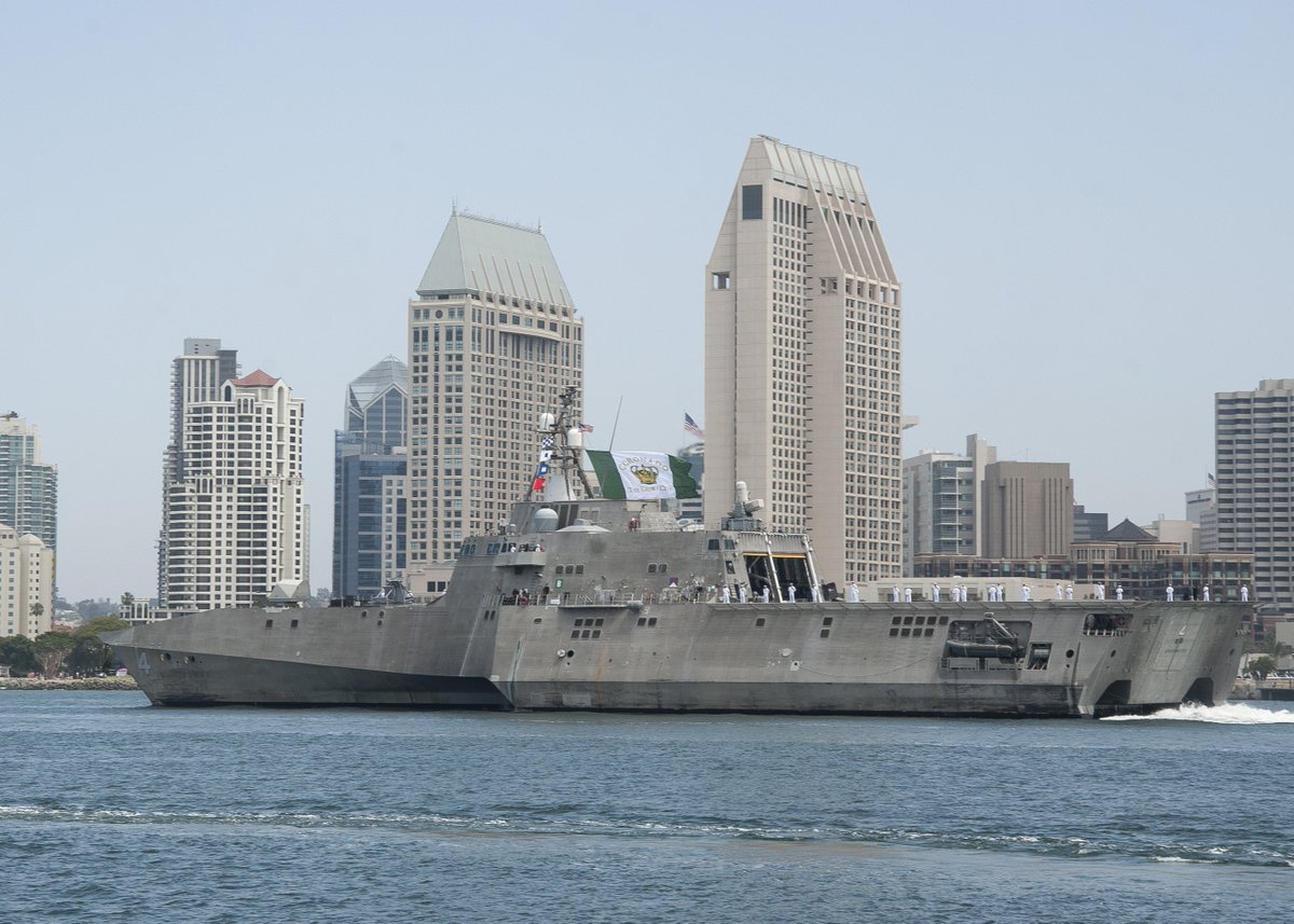 SurfaceWarriors's tweet photo. Fair winds and a following sea to #USSCoronado (#LCS4) on her maiden deployment!! https://t.co/btE91fzqli