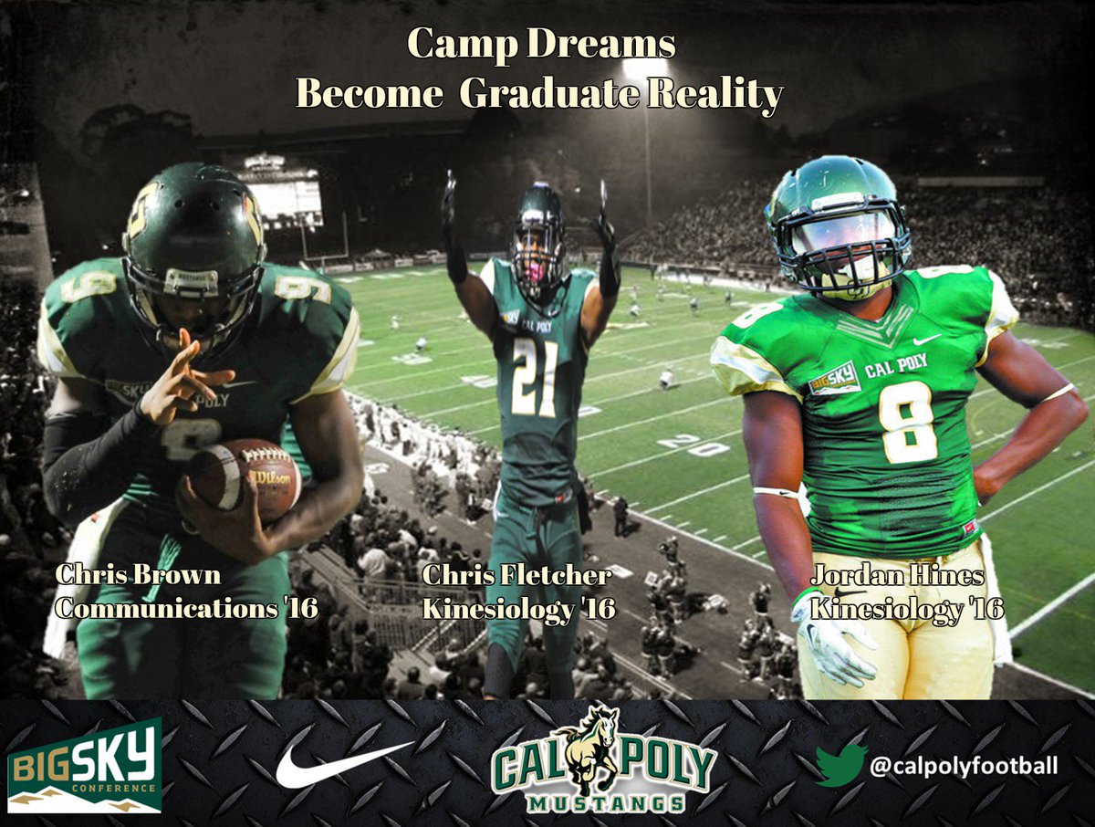 timwalshcp's tweet photo. #3 young men who came to #calpoly camps, became #great #players, #students, & men. #3 #graduates #ThinkCalPoly https://t.co/m2XUcTmFuK