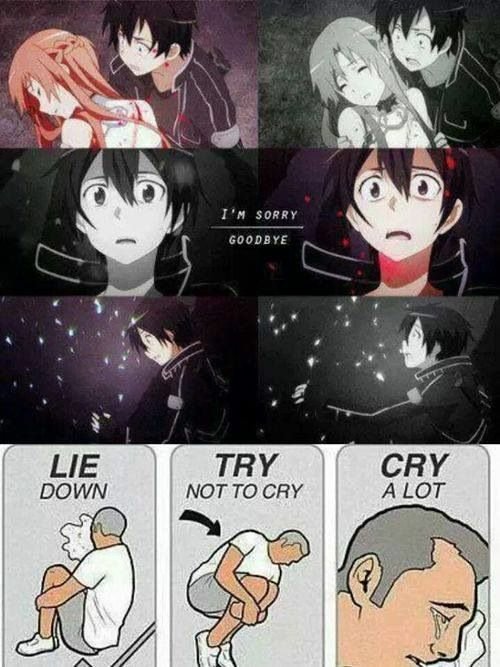 Kazuto Kirigaya on Twitter: "Lie down Try not to cry Cry a lot...