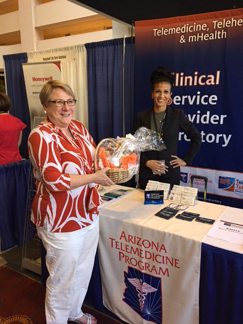 UAZATP's tweet photo. .@ahahospitals ' Executive Director Debi Tucker #hcldr, wins raffle for Southwest TRC gift basket at #TTSPS2016 https://t.co/RJMEuvSDWh