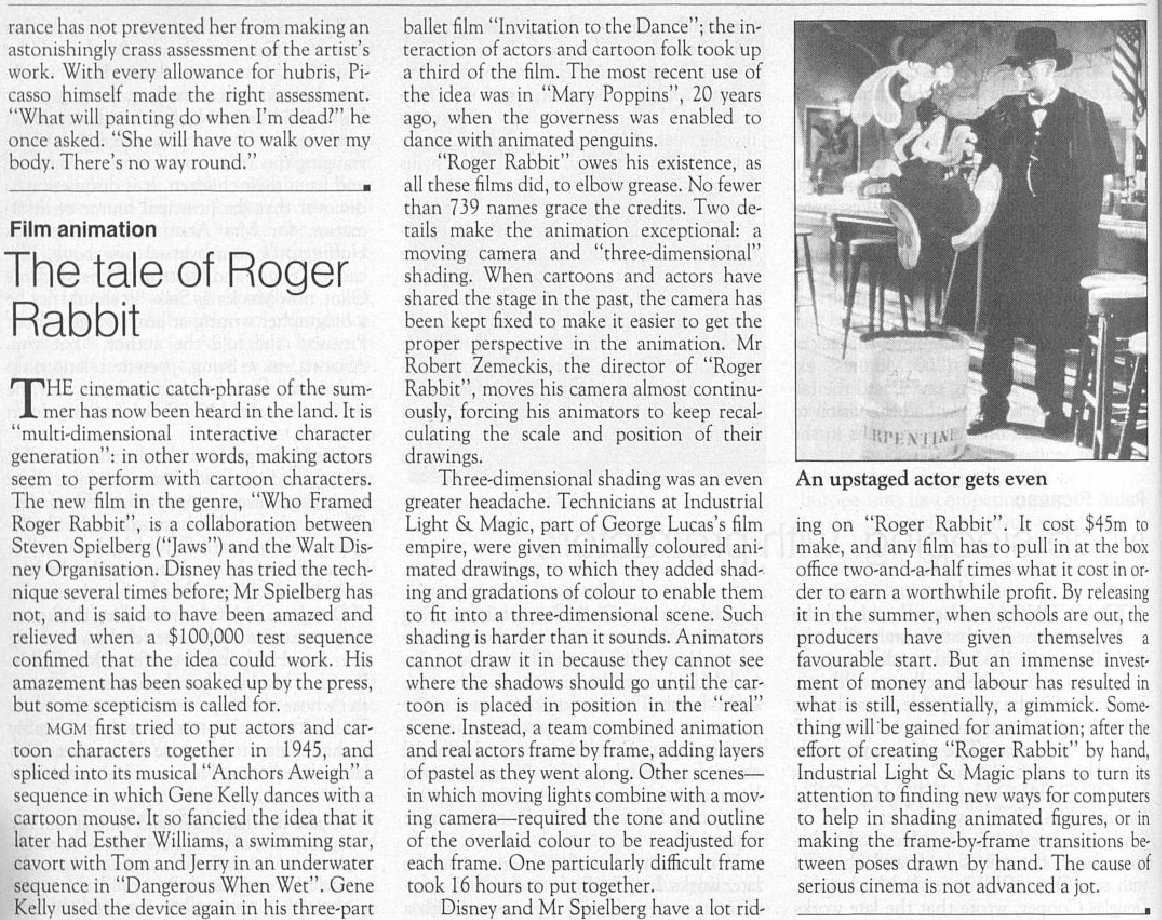 TheEconomist's tweet photo. When "Roger Rabbit" came out #OnThisDay in 1988, actors and cartoons vied for the spotlight https://t.co/PLQ8T0fYWn