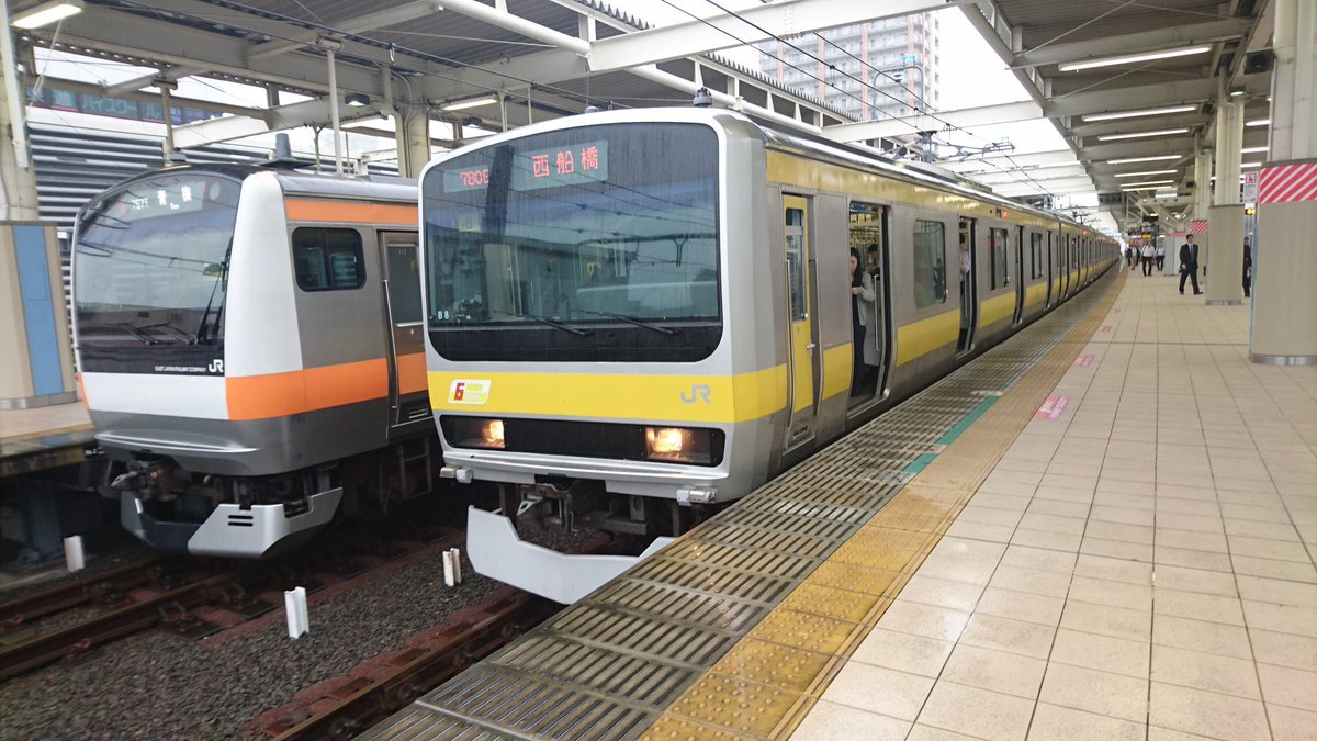 にゃんたむ على تويتر 武蔵小金井702発 中央 総武線780b 各駅停車西船橋 E231系900番台ミツb8編成 武蔵小金井始発の西船橋 行は平日朝2本あります モハe231 15で録音なう 鉄道勉強会
