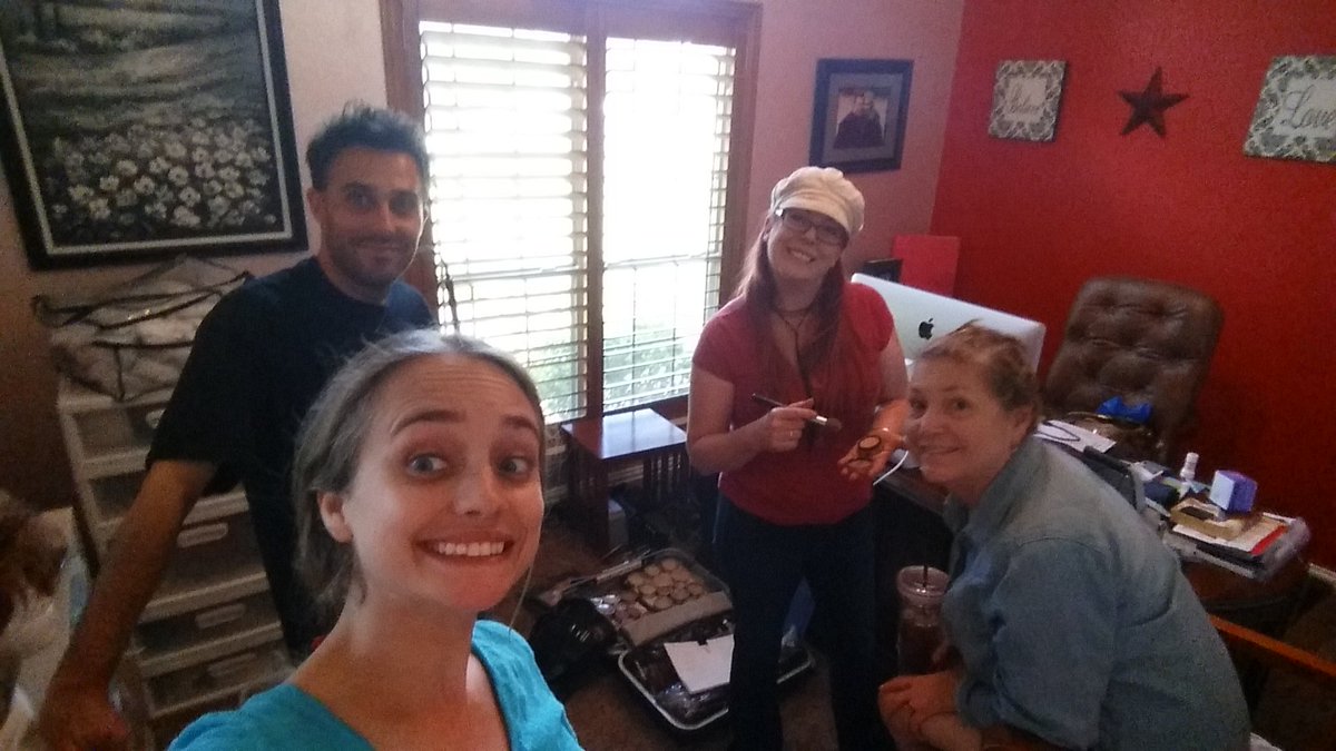 _KimFoster's tweet photo. Day 2 on #MadeWithLove too much trouble in one room. #dallasfilm #wardrobemistress https://t.co/Xz6OR2AQVX
