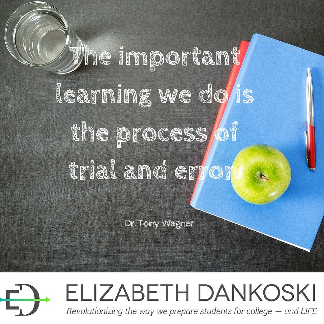 EDankoski's tweet photo. "The important learning we do is the process of trial and error," @DrTonyWagner #quotes #education https://t.co/UTgfB7w8TJ