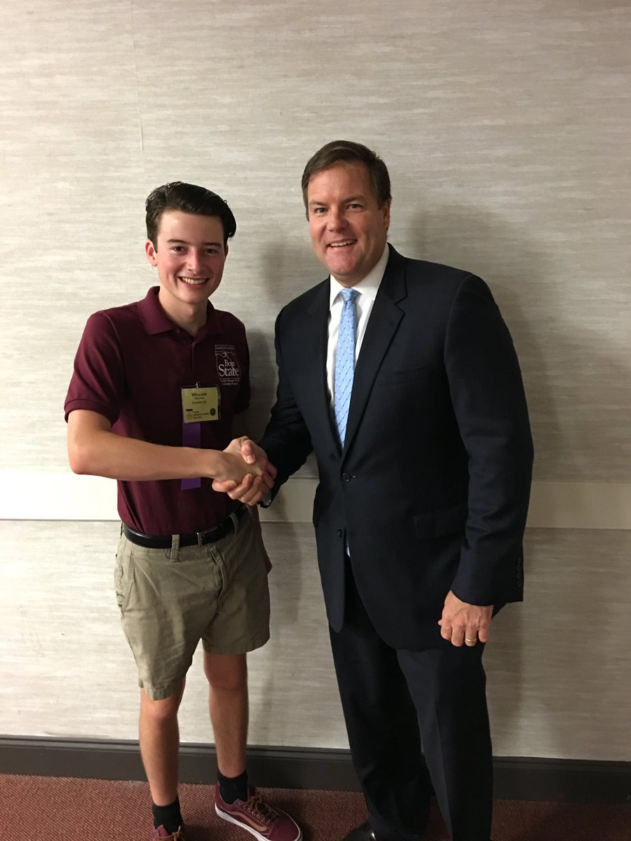 Proud of my son William who is having a great time with Senator <a href="/AaronPBean/">Aaron Bean</a> at Boys State in Tallahassee.