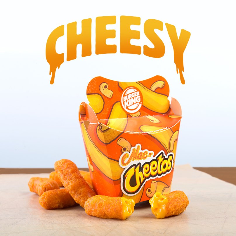 BurgerKing's tweet photo. We declare this the summer of cheesy. 
#MacNCheetos coming Monday 6/27. https://t.co/bx5L7NyUqO