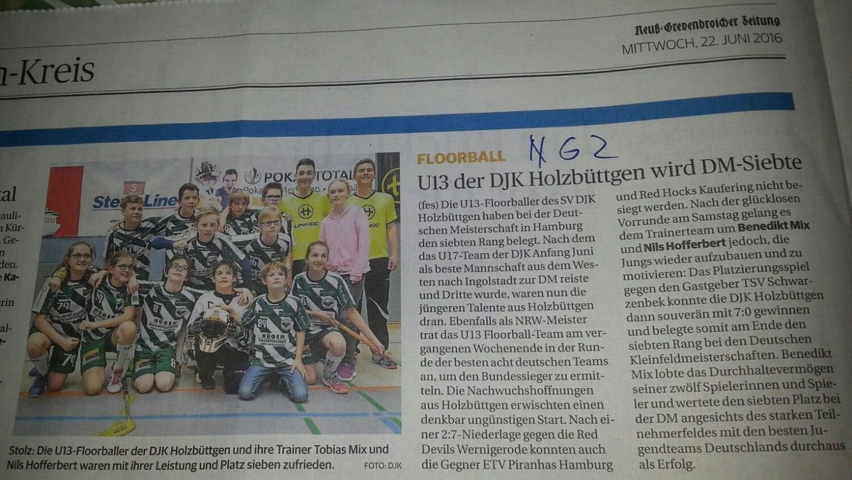 DJKFloorball's tweet photo. Wir sind stolz auf unseren Nachwuchs und unsere Trainer! #benebenemix #kraftwerkkleverig
#djkfuture #u13dm #ngz https://t.co/y6cyYILhQQ