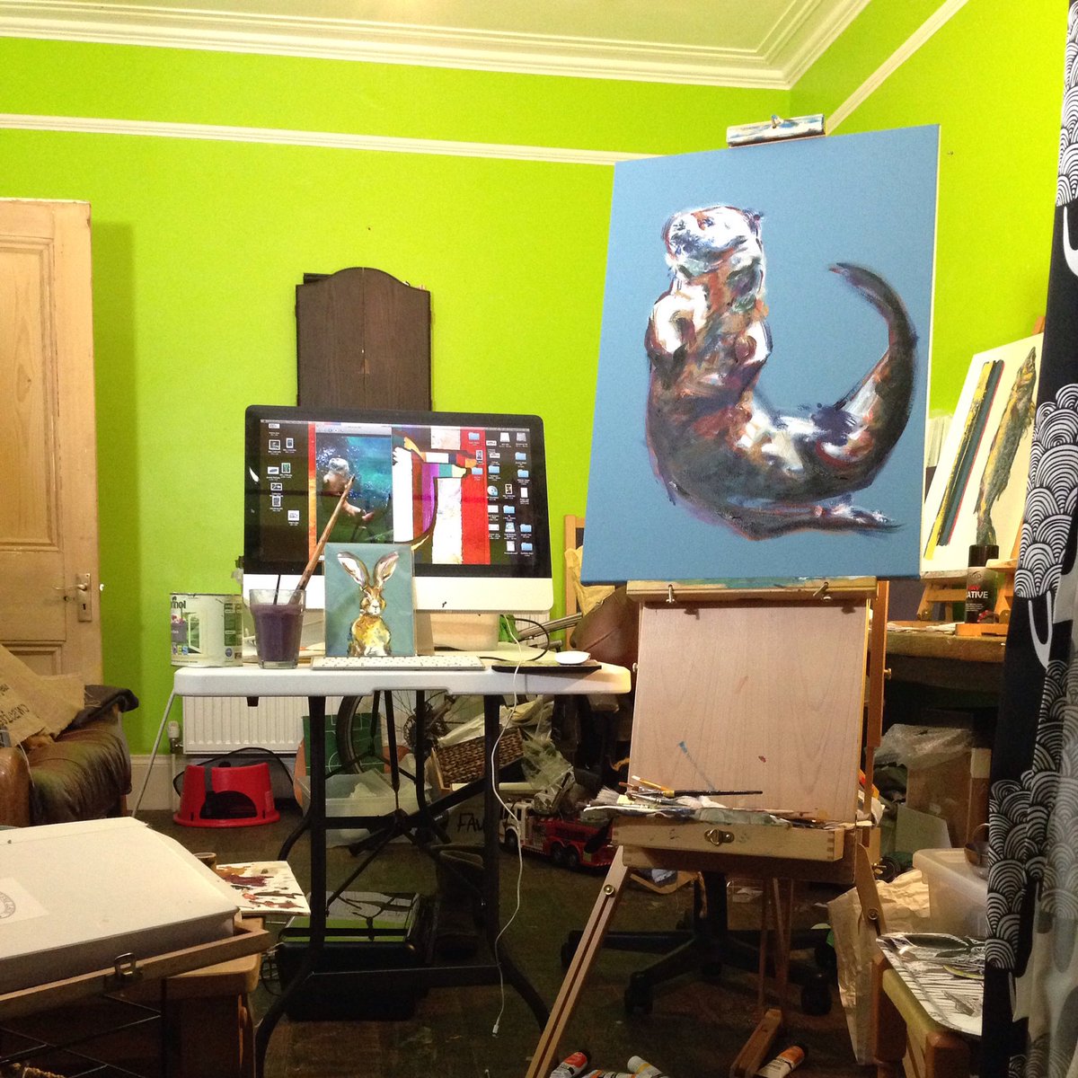 jessicawoodart's tweet photo. Stu stu studiO! #heatonsartstrail #exhibition at the #villagepoint is where you'll see the final piece https://t.co/sm73zeBXub