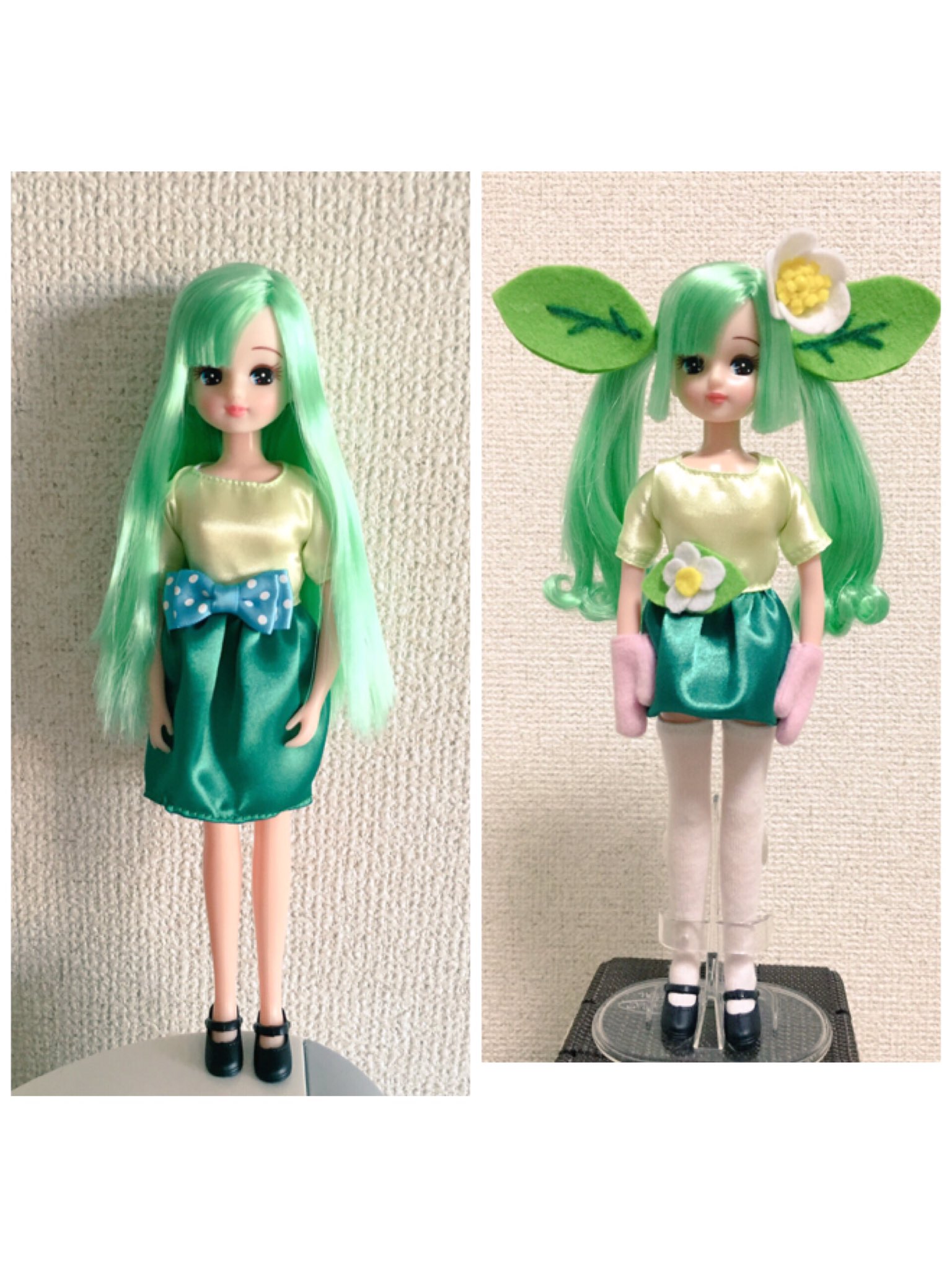 【中古】カスタムリカちゃん 緑髪ロング 中古】カスタムリカちゃん 緑髪ロング 💚中古リカちゃんから変身