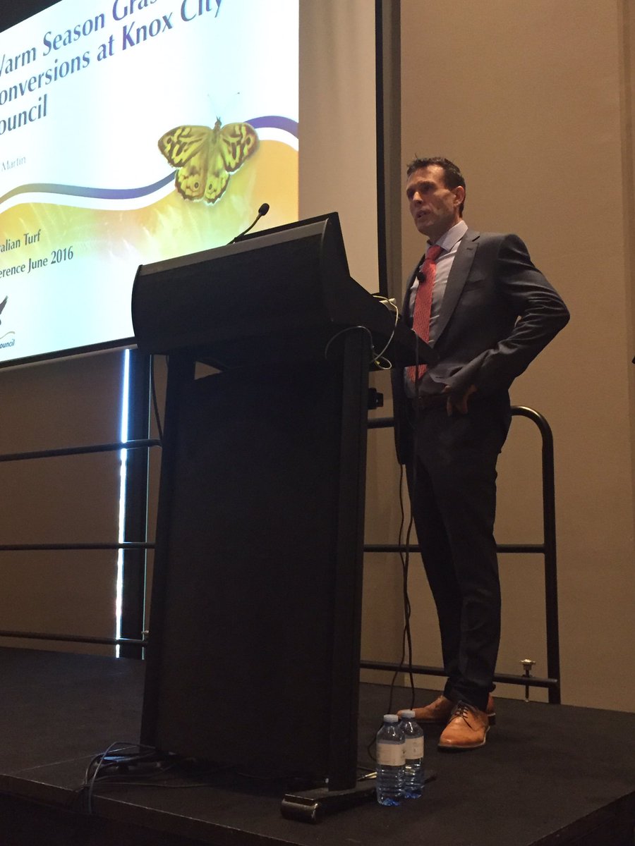 sta_australia's tweet photo. Day 2 of Sportsfield stream at Australian Turfgrass conference. Niall Martin of Knox City council and Dr Phil Ford https://t.co/6MSpdZMbFX