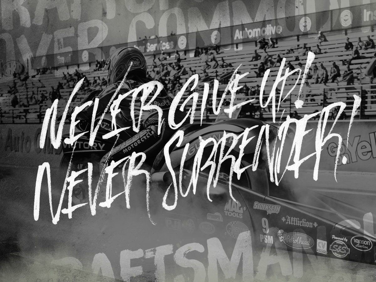 Affliction's tweet photo. Never Give Up! Never Surrender! #Affliction #LiveFast #LiveFree #lifestyle #mood #social #AmericanCustom #speedshop https://t.co/YF9r5GWaz7