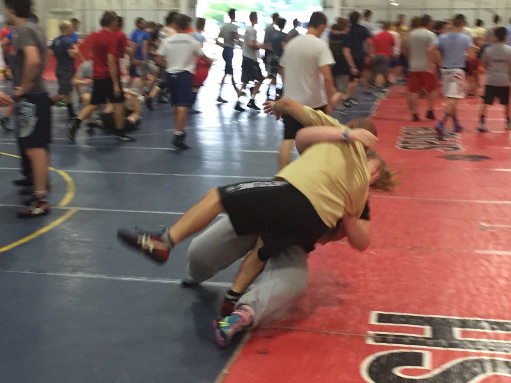 DGS_Wrestling's tweet photo. McKyla Kerr working with 10X US Champion and World Champion Dennis Hall on throws #technicallystrong #southstrong https://t.co/v9GykYxbvx