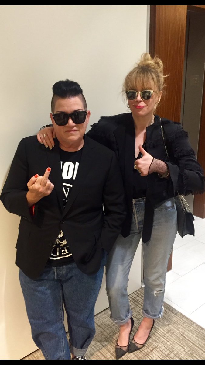 nlyonne's tweet photo. ...then we made a pitstop @glamourmag &amp; Delaria wore a @RamonesOfficial T-shirt! Hep jacket @rachel_comey #OITNB 👹🍊 https://t.co/gop3oLCu9K