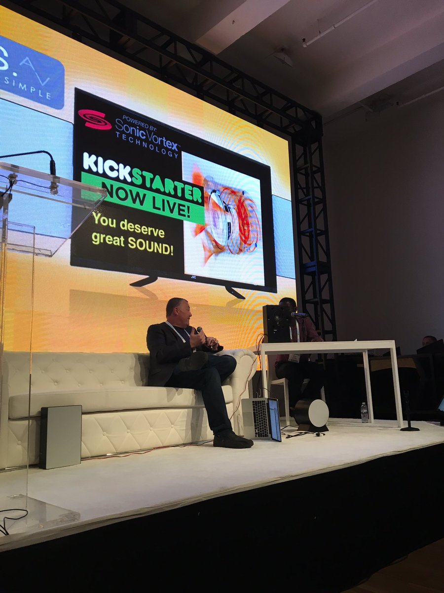 KISS_Audio's tweet photo. Our founder and CEO taking the #ggny16 stage with @DigitalTrends to spread the word of #SonicVortex https://t.co/5uLepx14fv