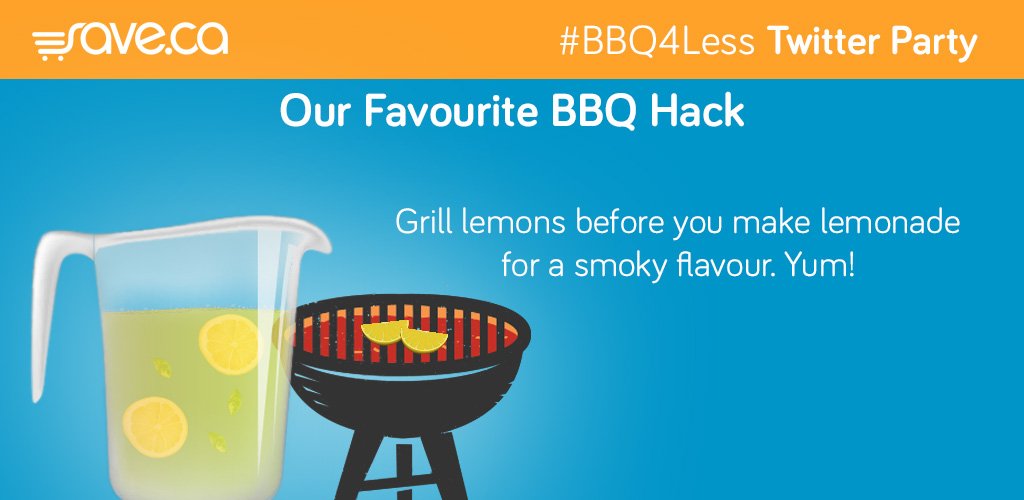 SAVECA's tweet image. A2: Grill lemons before making lemonade for a smoky flavour. Check @saveca for deals on lemons first! #BBQ4Less