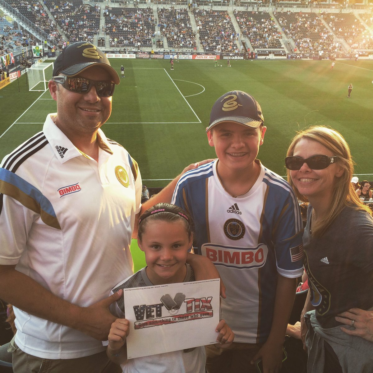 DewManHogFan616's tweet photo. Having a great time at the Philly Union game. Thanks #vettix for the seats. #doop #JDC3 https://t.co/BaloSemA7H