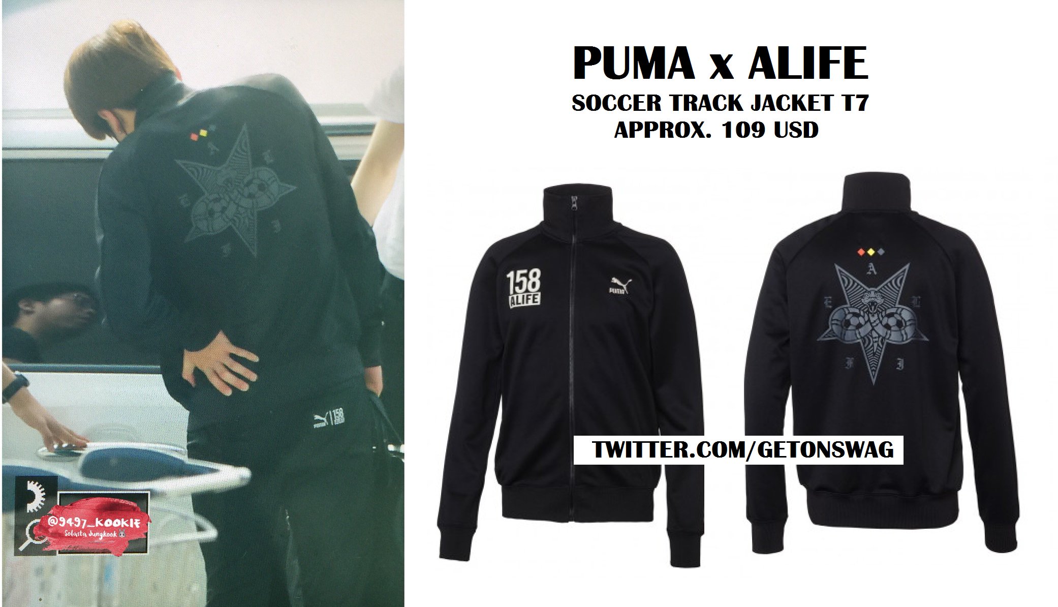 Beyond The Style ✼ Alex ✼ on X: Jungkook 181228 ADER ERROR x PUMA black  backpack  / X